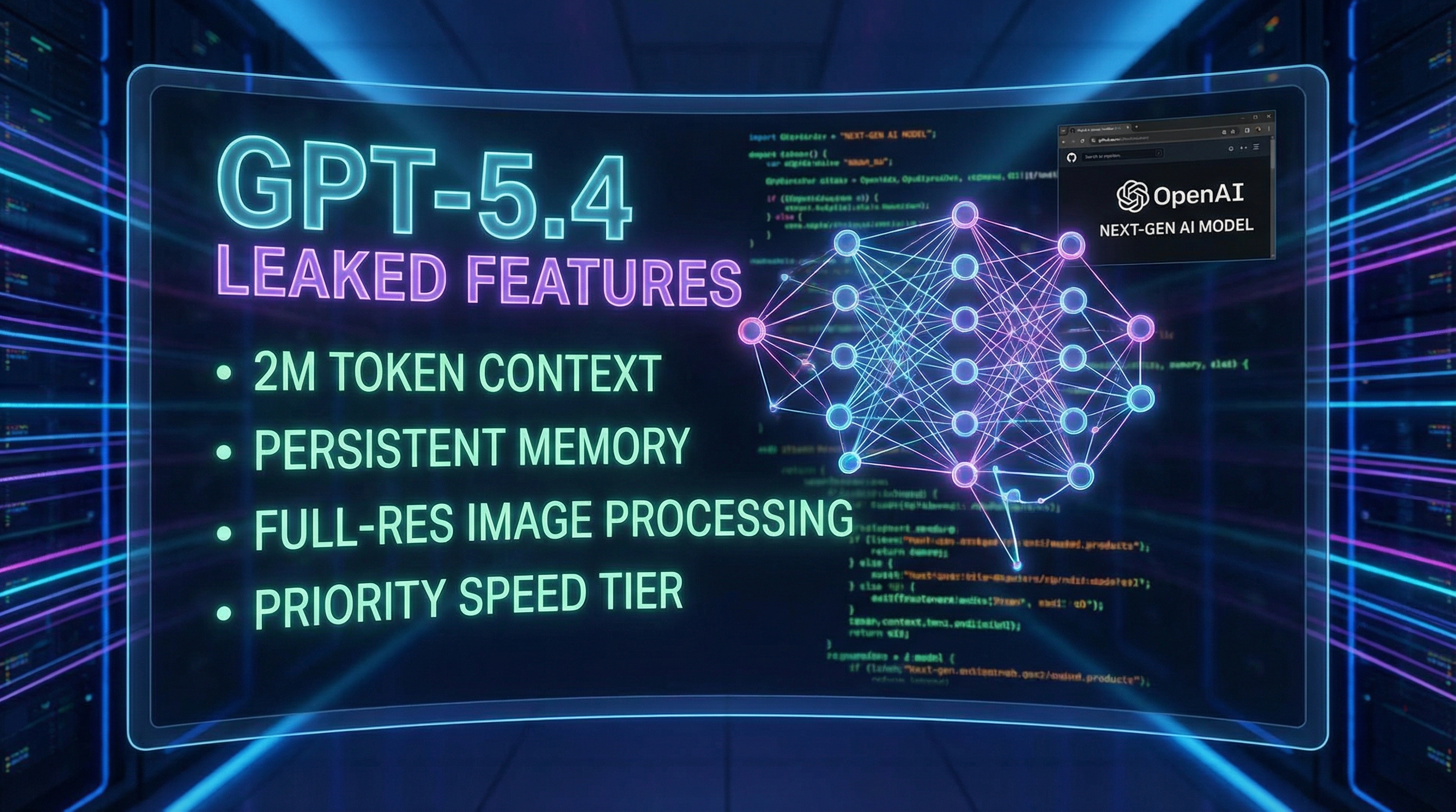 GPT-5.4 Leaked: 2M Context Window and Persistent Memory Coming Soon