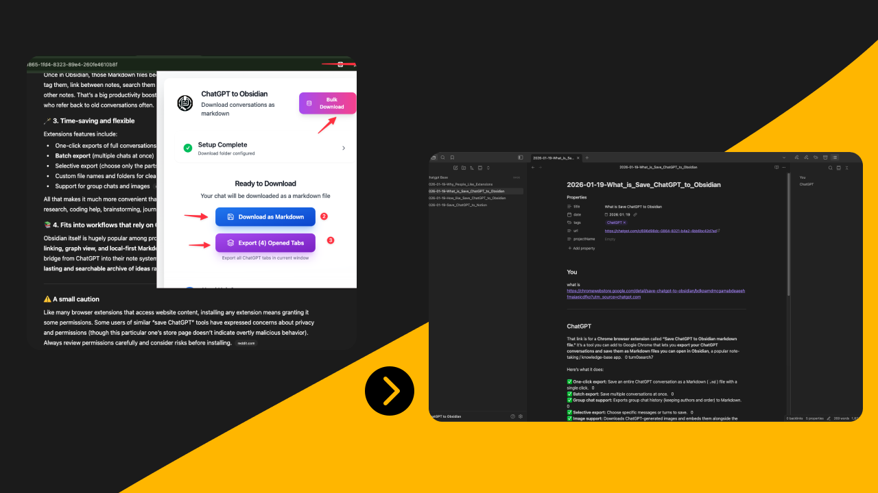 ChatGPT to Obsidian - Chrome Extension