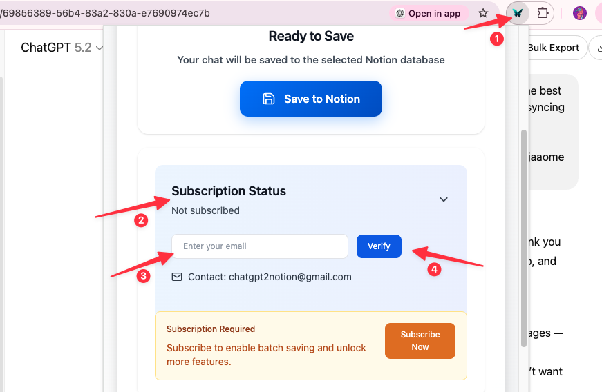 Click extension icon