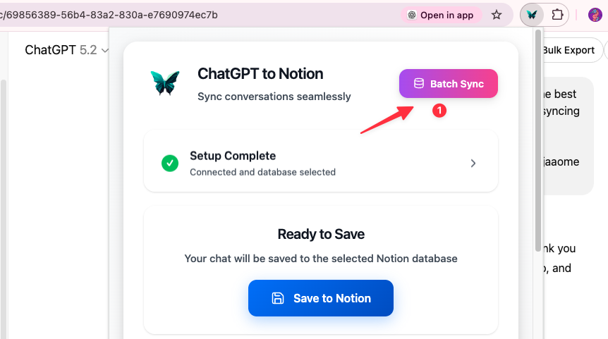 Click Batch Sync button