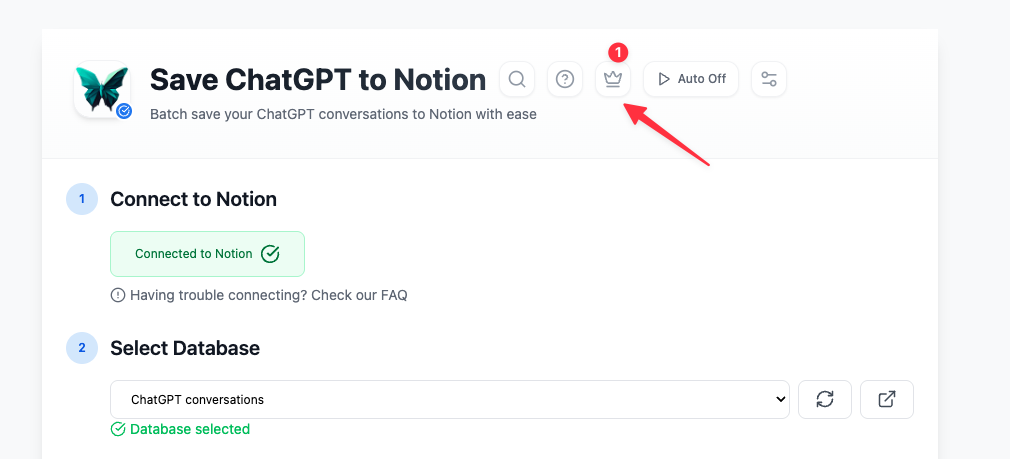 Subscription section in options page