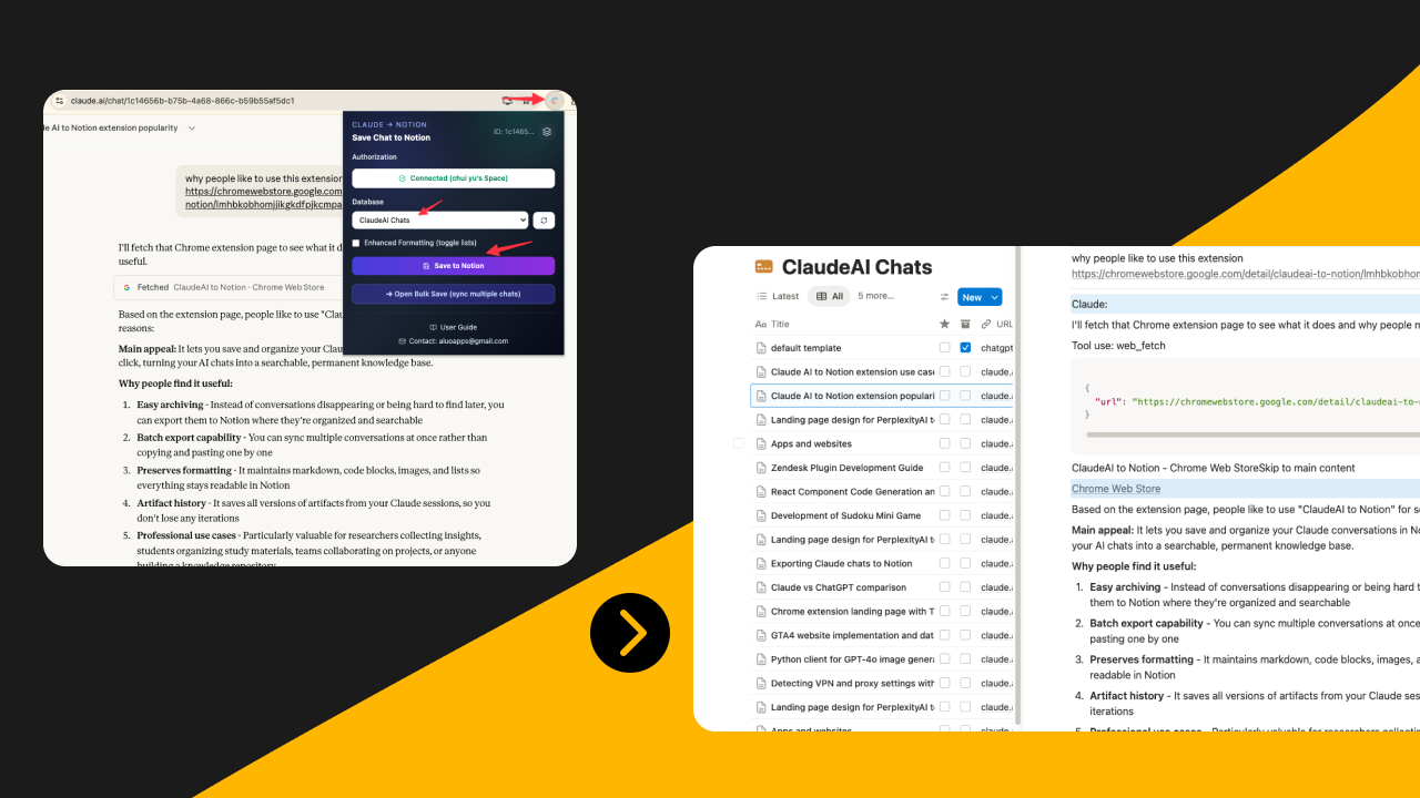 Claude AI to Notion - Chrome Extension