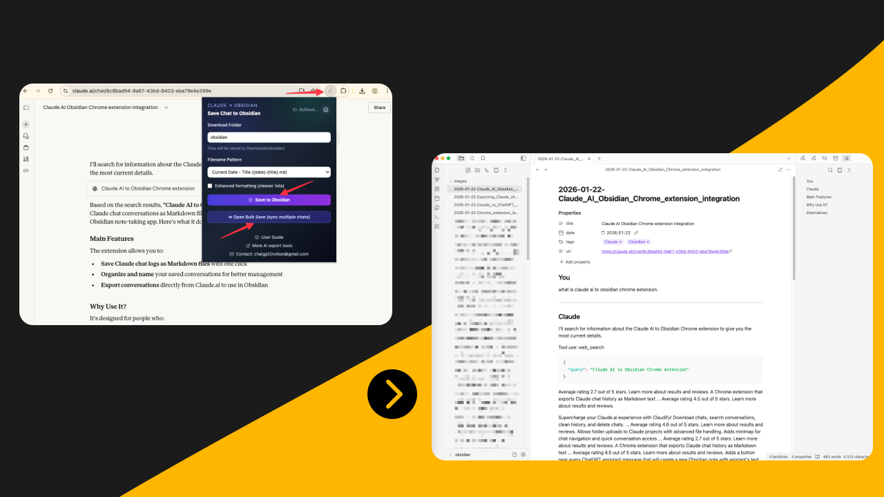 Claude to Obsidian - Chrome Extension
