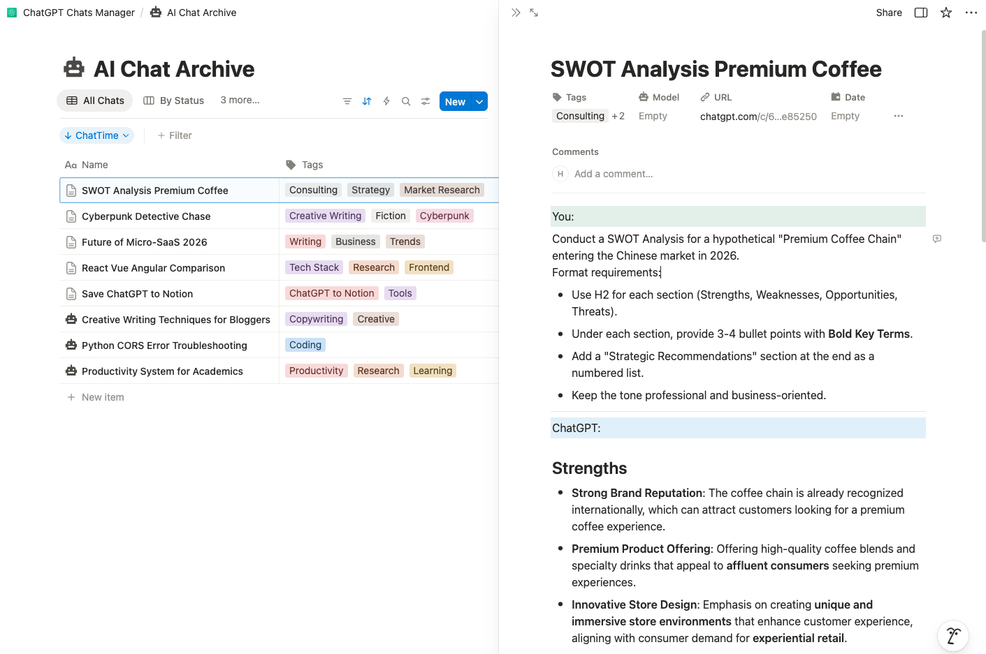 ChatGPT to Notion Overview