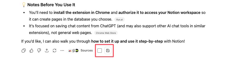 Individual message save button