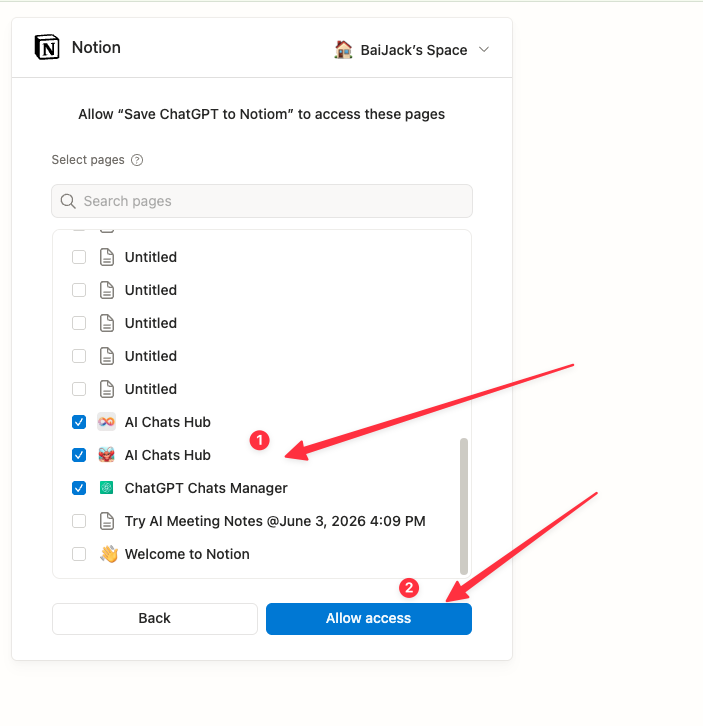Select the cloned template and allow access