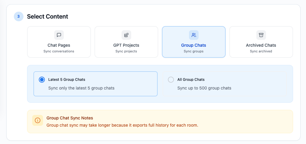 Group Chats mode with latest and all-room options
