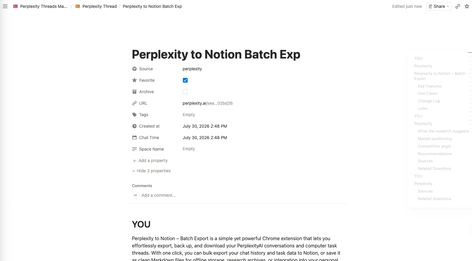 Current Search Saved to Notion