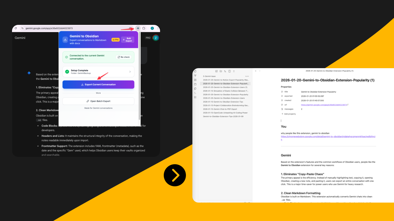 Gemini to Obsidian - Chrome Extension