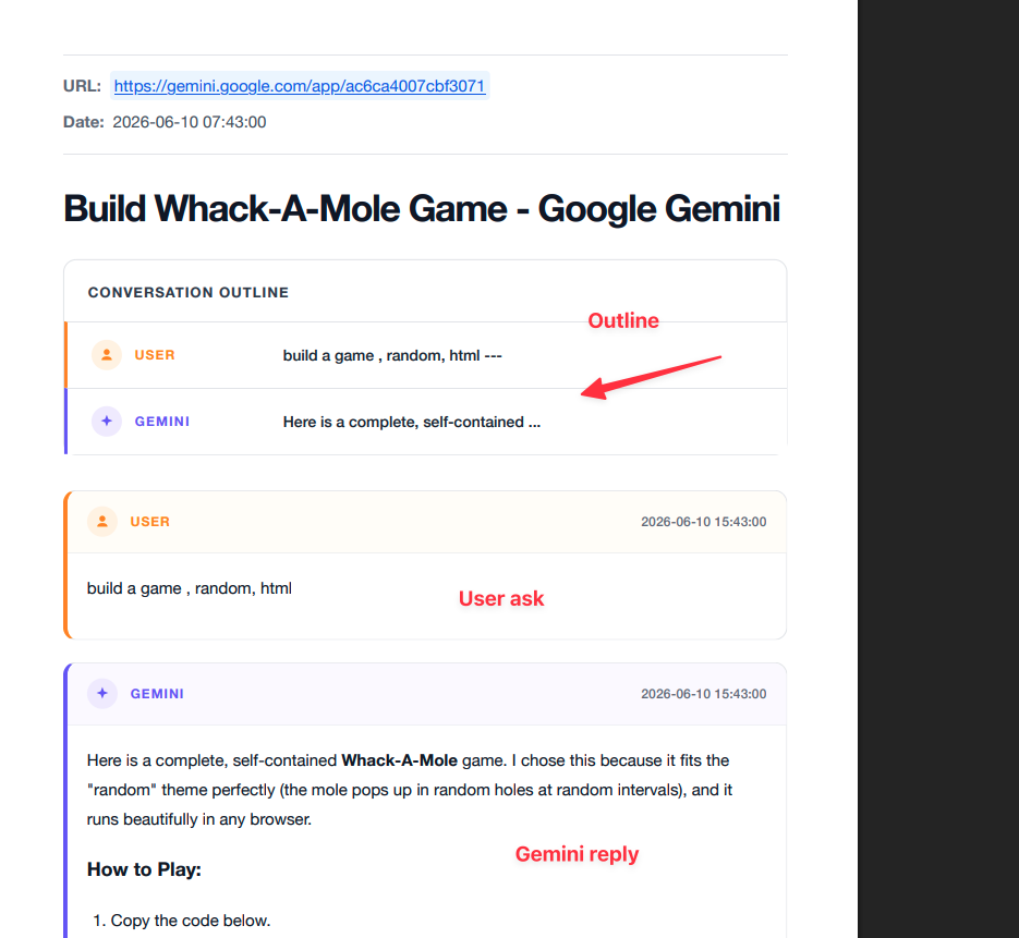 Improved Gemini PDF layout with conversation outline