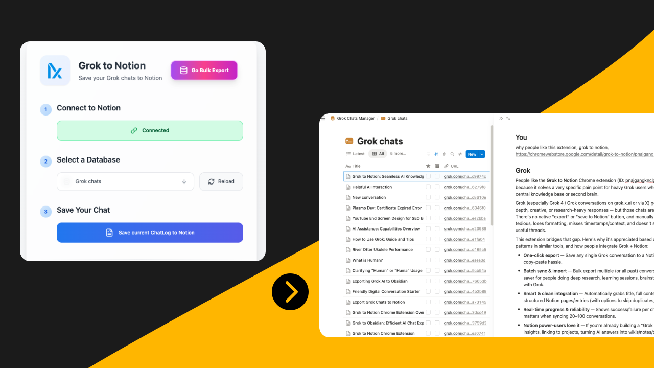 Grok to Notion - Chrome Extension