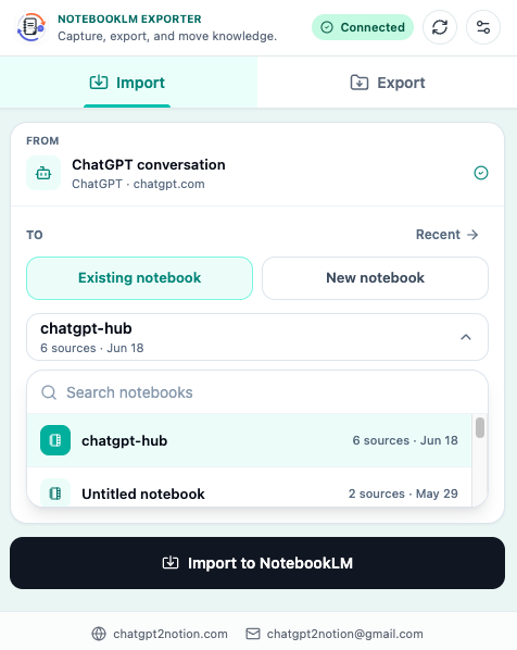 NotebookLM Import