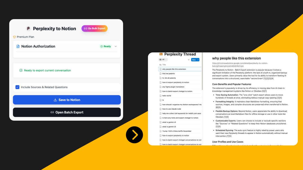 Perplexity to Notion - Chrome Extension