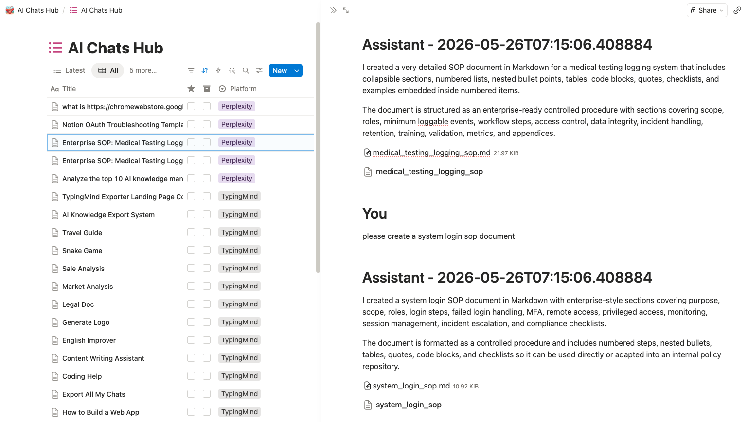 AIExportHub media-rich Notion database result