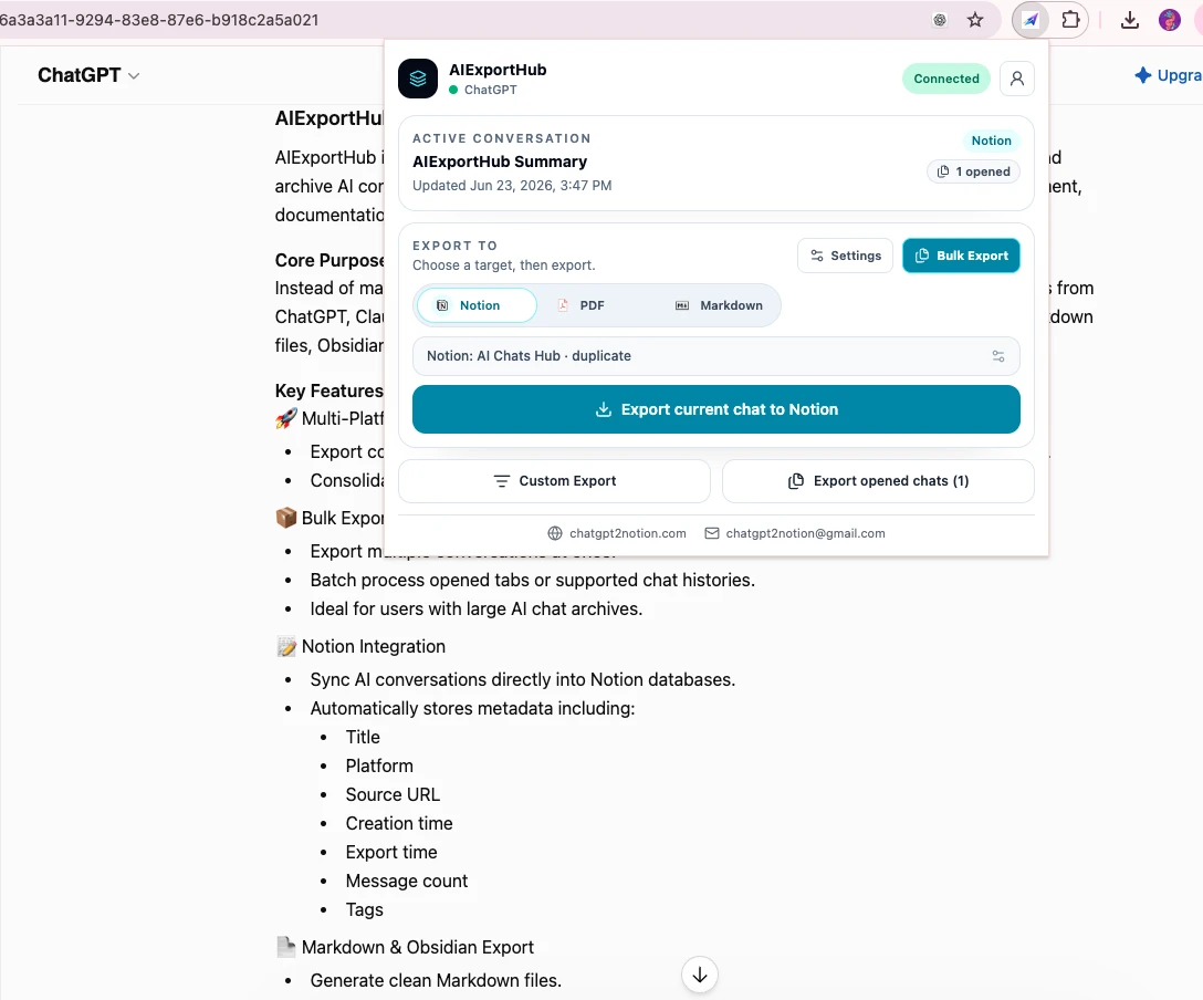 Export Current Chat