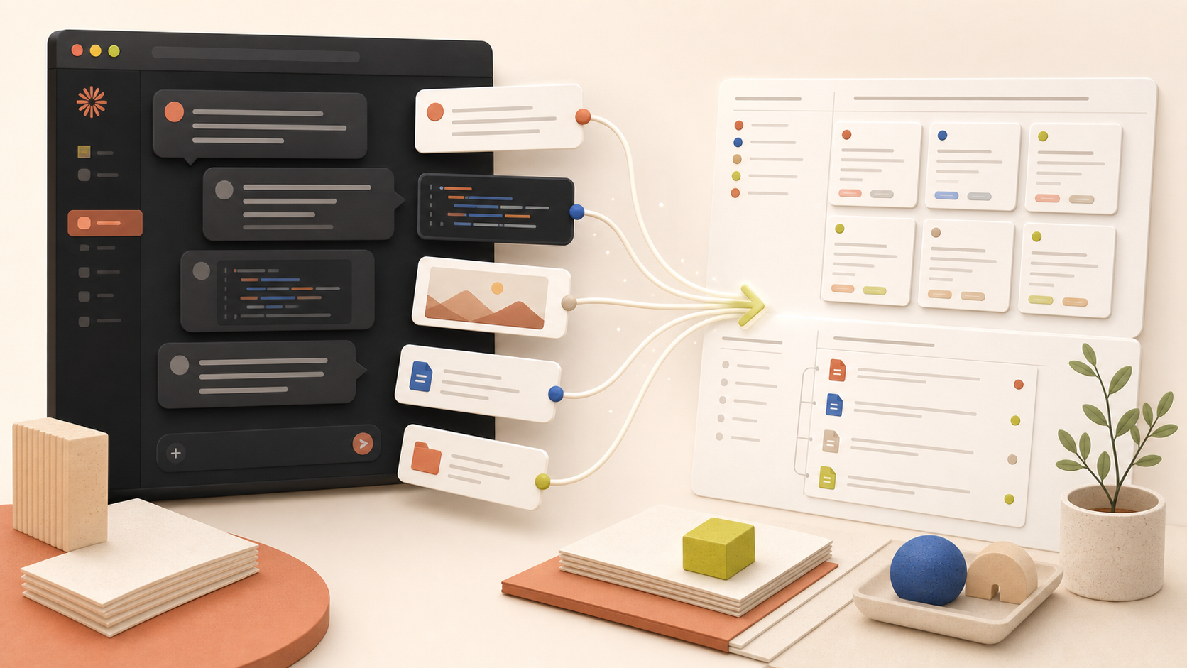 Claude conversations, Artifacts, and Projects organized in Notion
