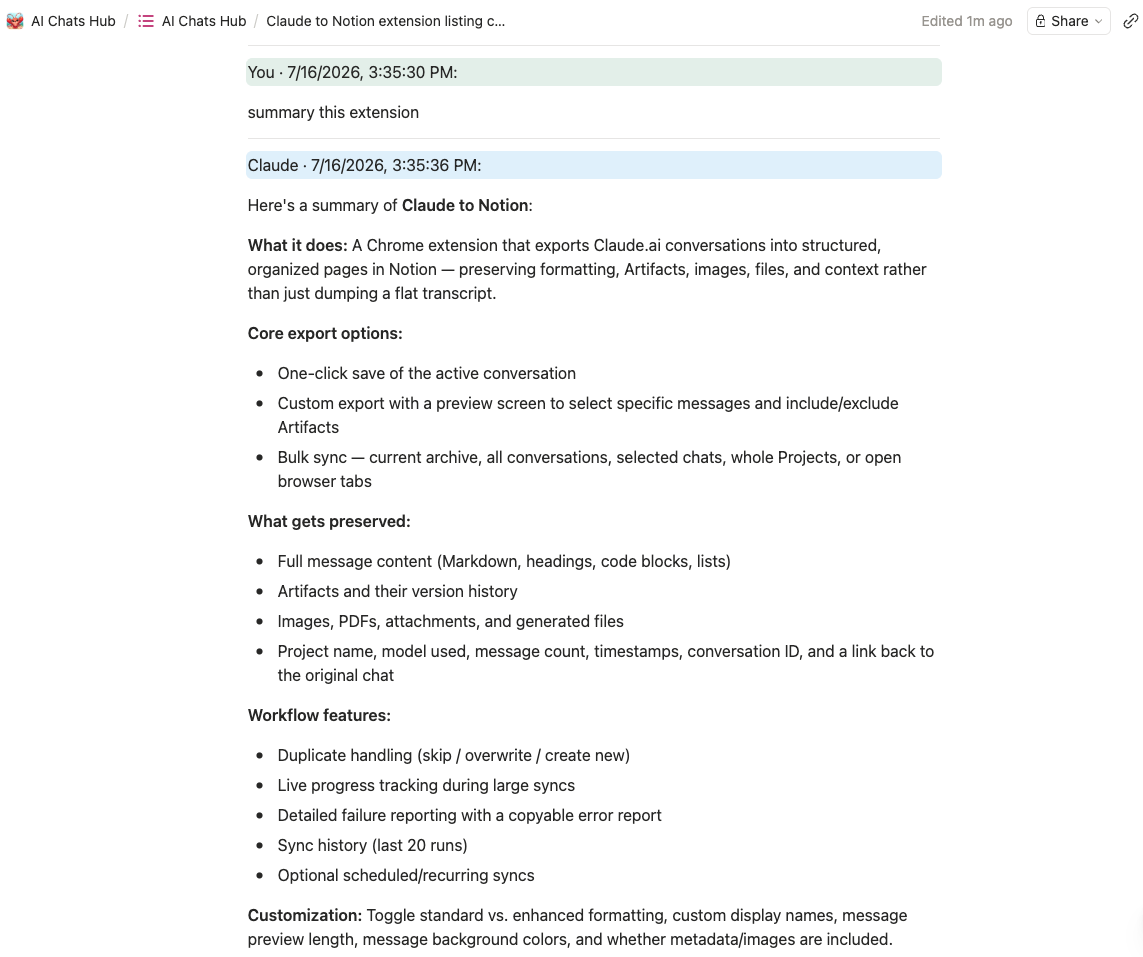 Structured conversation page