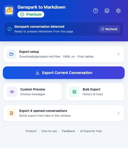 Detected Genspark conversation