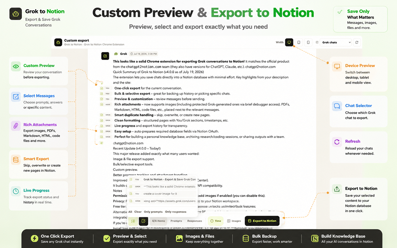 Custom Preview controls in Grok to Notion version 4