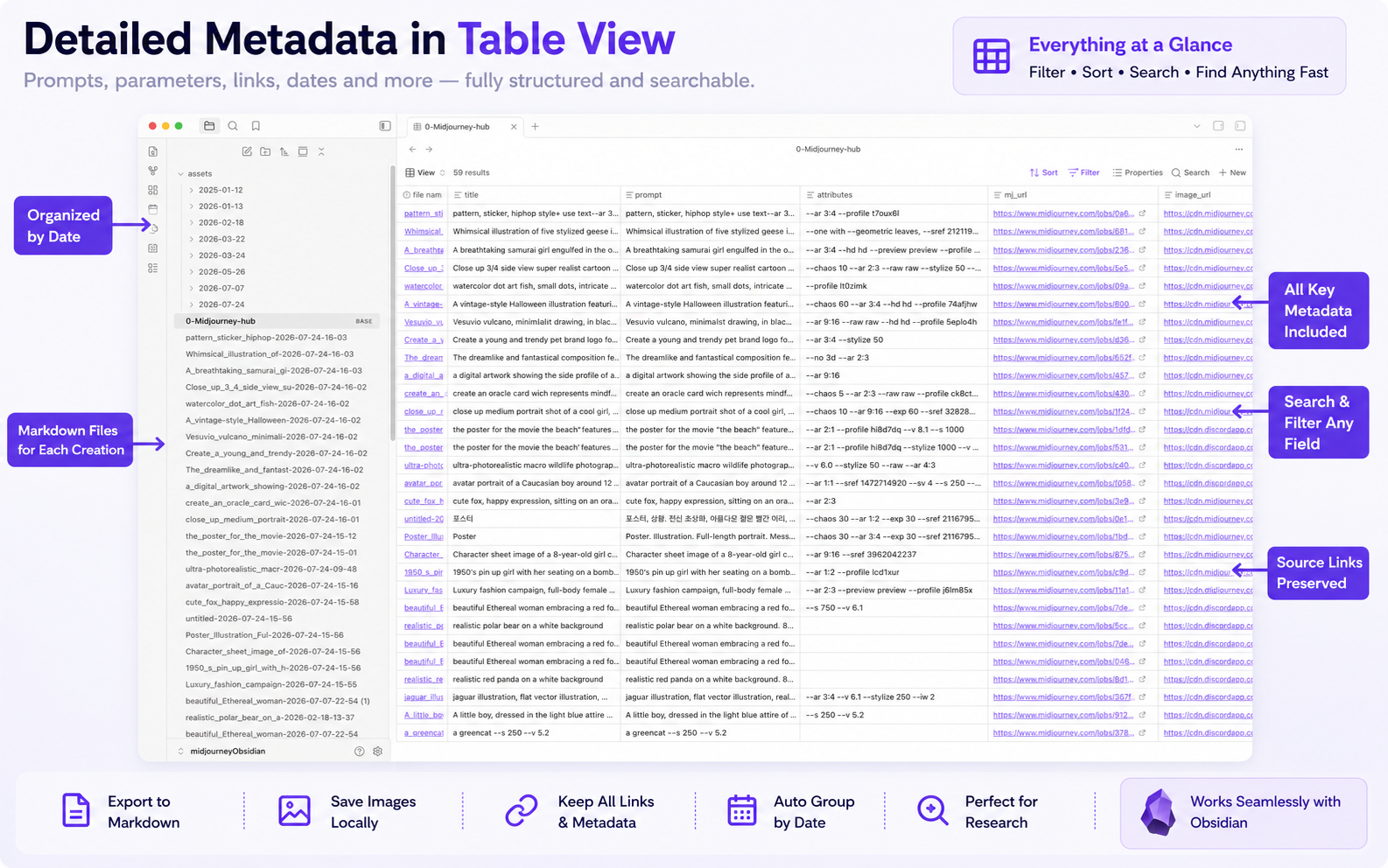 Metadata table