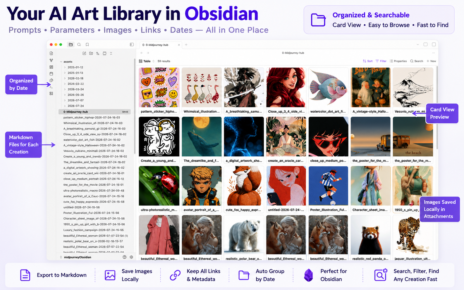 Midjourney to Obsidian — Markdown & Local Image Backup
